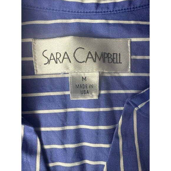 Sara‎ Campbell Womens Dress Medium Blue Coastal Cottage Resort Preppy Americana - Picture 7 of 9